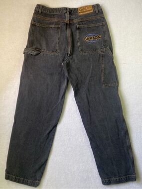 Vintage Y2K Ghanda Propaganda Cargo carpenter Jeans - Dark Gray Black Denim